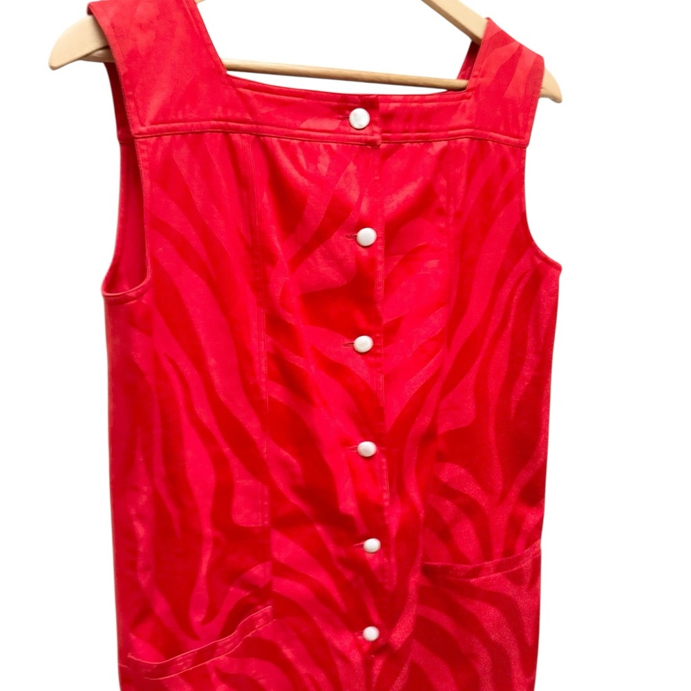 Valentino Boutique Vintage '80s Red Buttoned Shift Dress - Picture 5 of 14